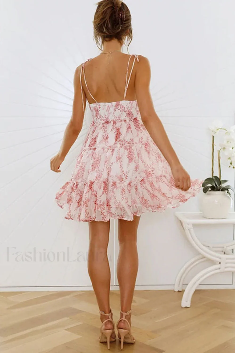 Floral Ruffled Stylish Mini Dress - Image 18