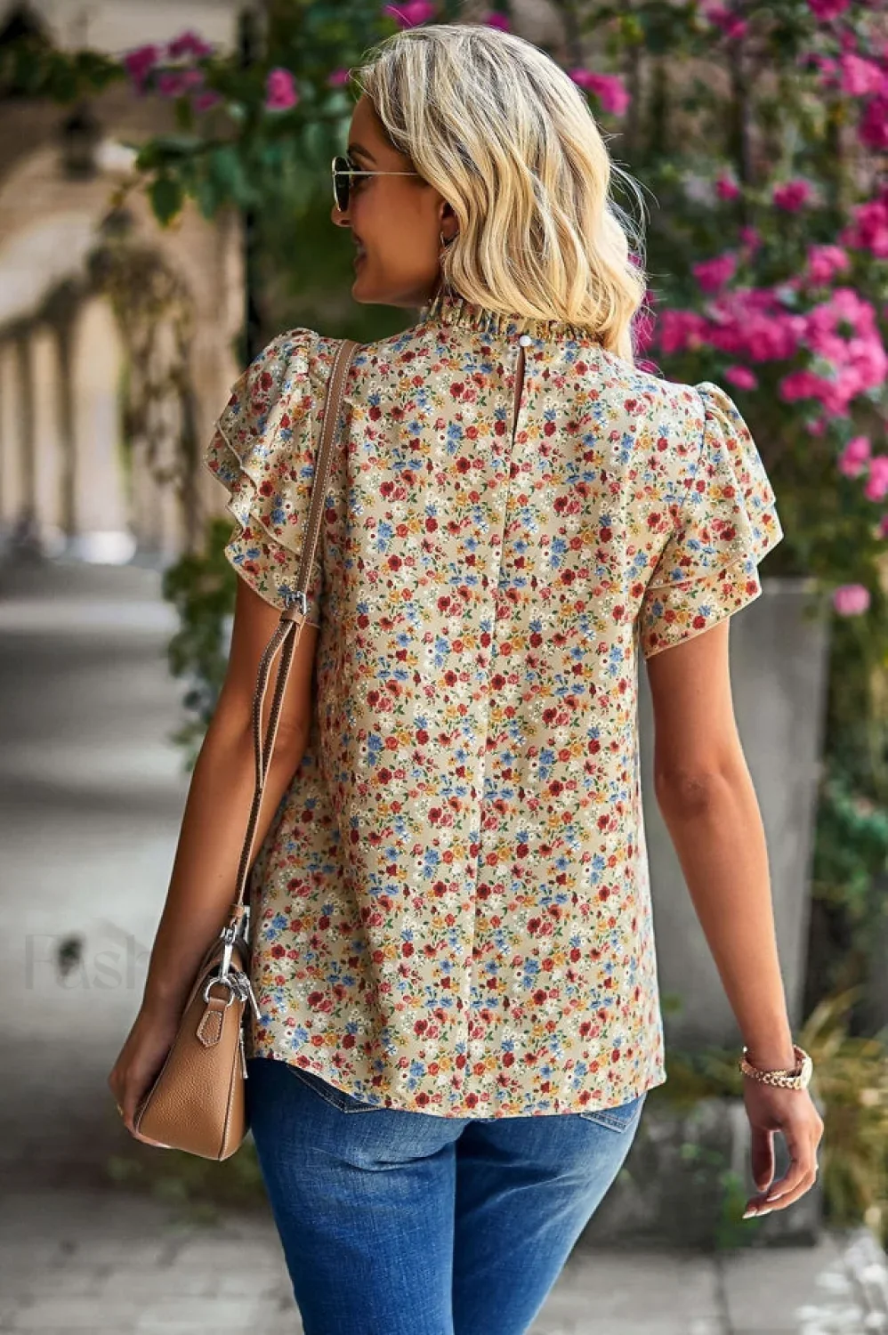Floral Flutter Stylish Sleeve Top - Image 29