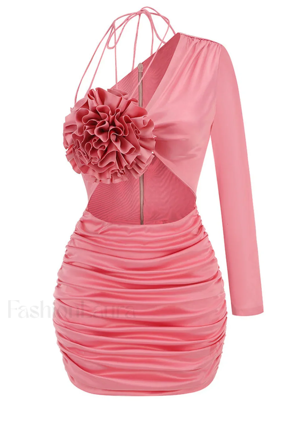 Floral Elegant Caramel Dress - Image 14