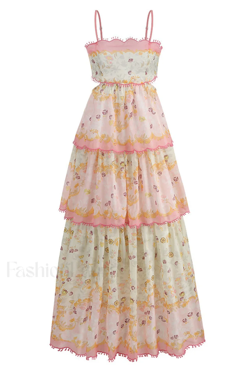 Floral Cami Tiered Charming Ruffle Hem Dress - Image 10