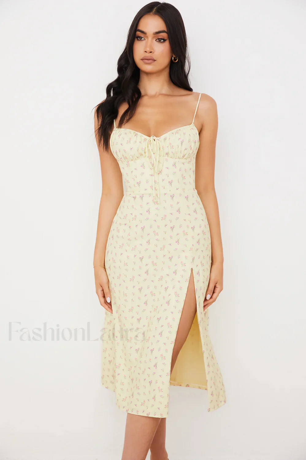 Floral Bustier Stylish Midi Dress - Image 18