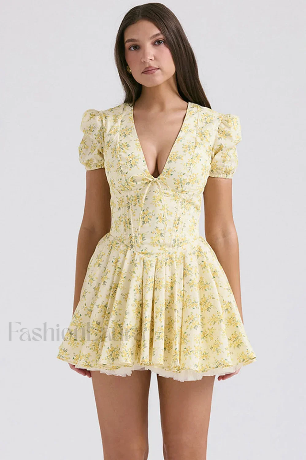 Faith Vintage Floral Charming Pleated Mini Dress - Image 2