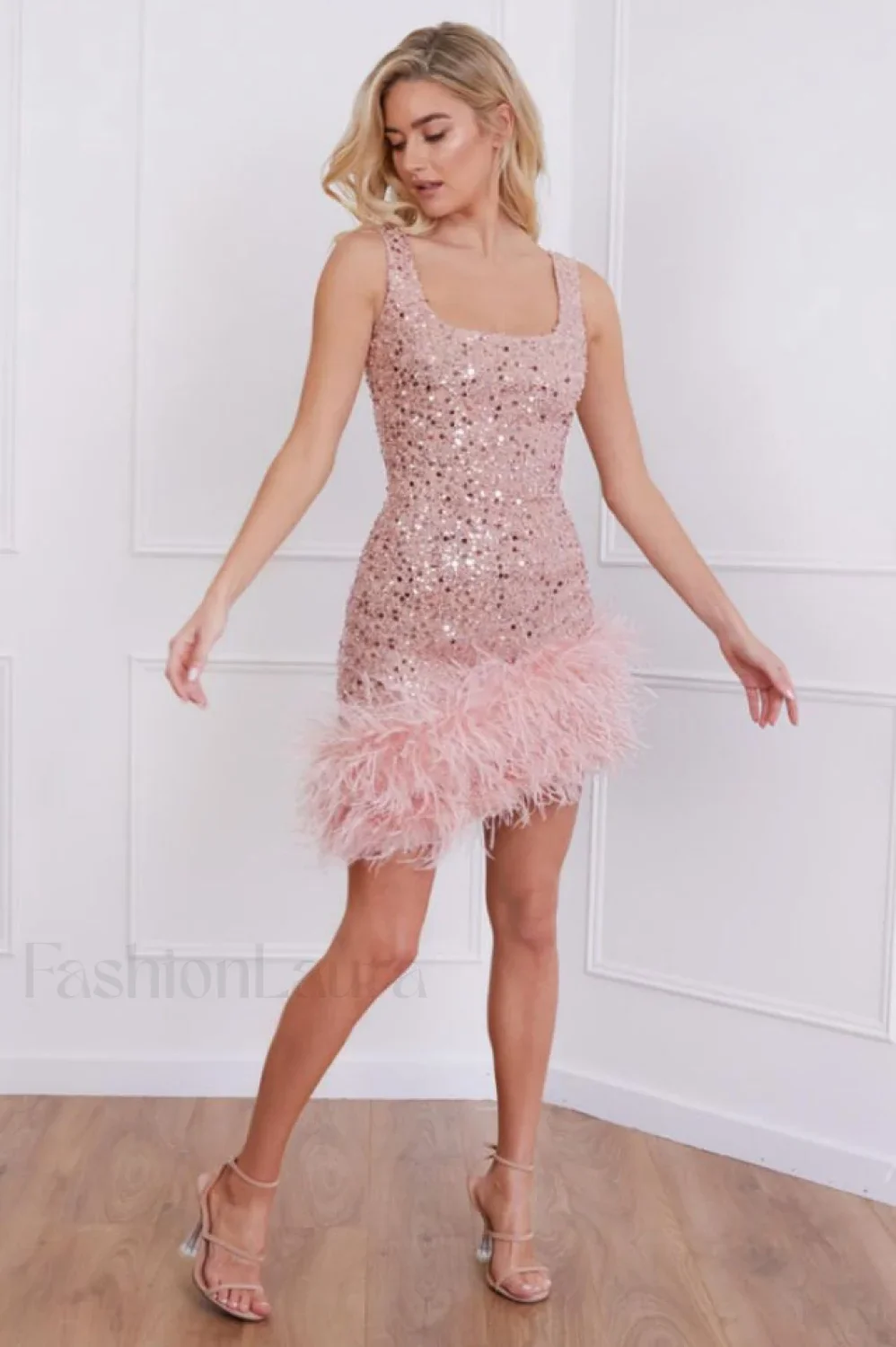 Evie Elegant Pink Dress - Image 6