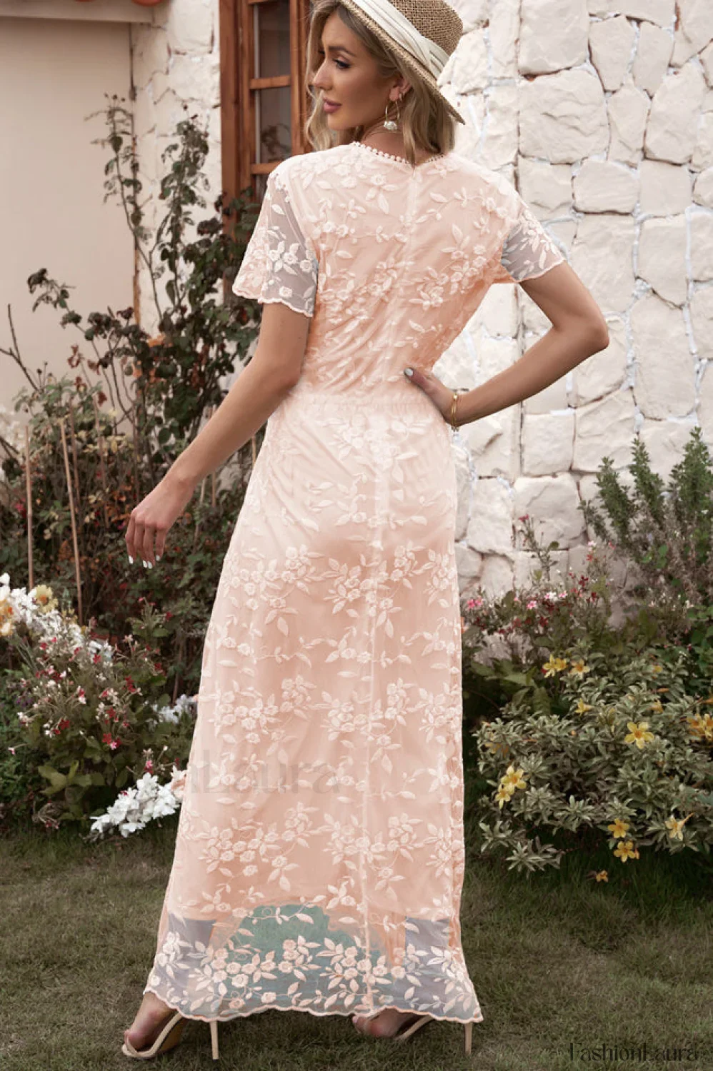Emma Boho Floral Charming Lace Maxi Dress - Image 9
