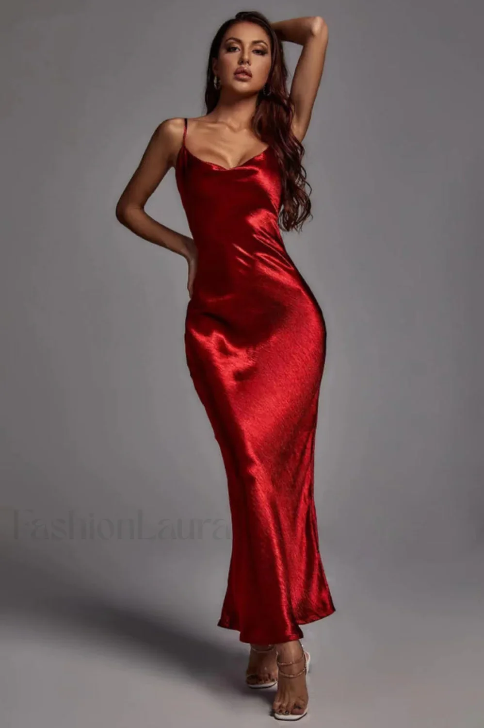 Emily Metallic Stylish Gold Maxi Dress - Image 11