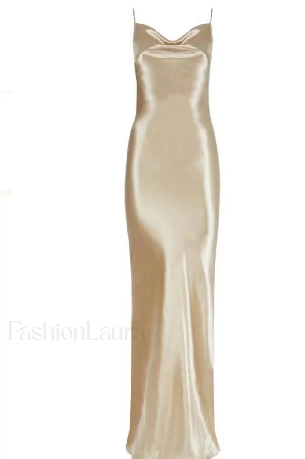 Emily Metallic Stylish Gold Maxi Dress - Image 9