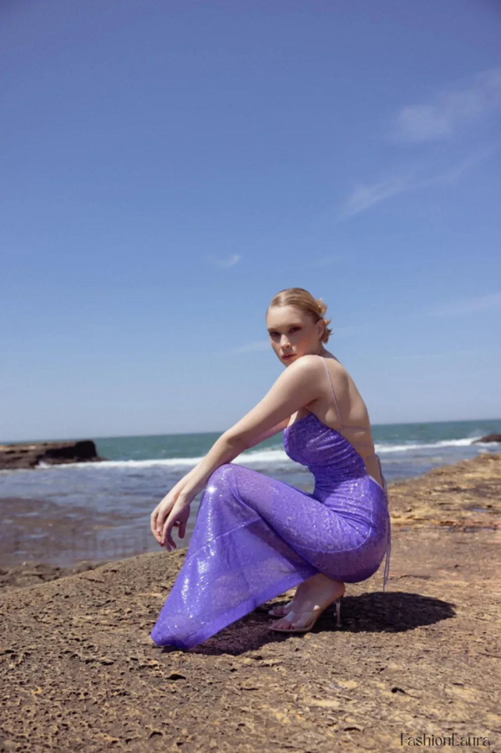Emilina Sequin Stylish Backless Maxi Dress - Image 47
