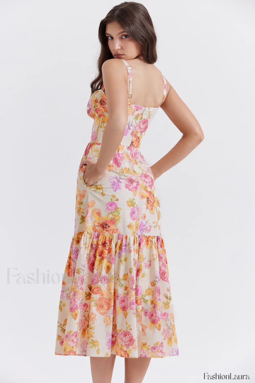 Elia Floral Stylish Midi Sundress - Image 51