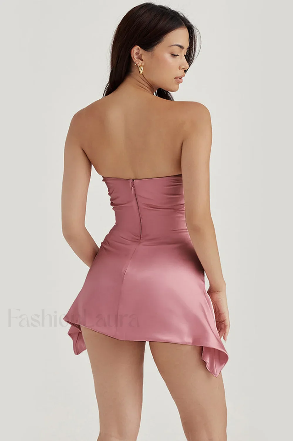 Draped Strapless Stylish Corset Dress - Image 47