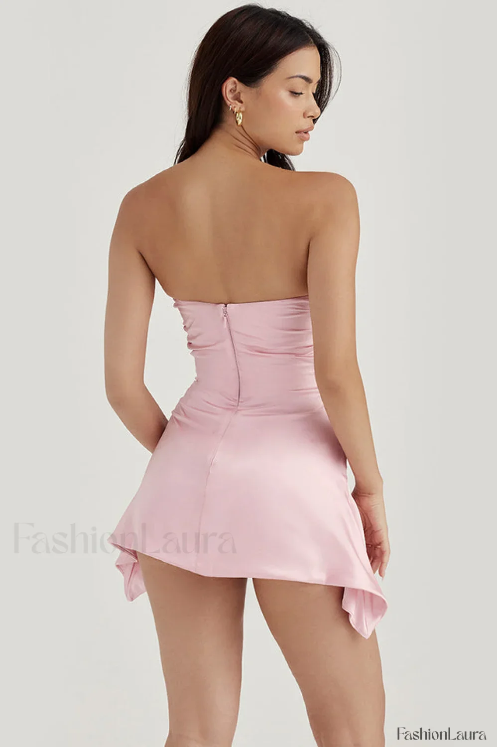 Draped Strapless Stylish Corset Dress - Image 66
