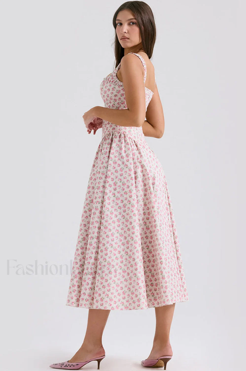 Dorothy White Stylish Rosebud Print Sundress - Image 10