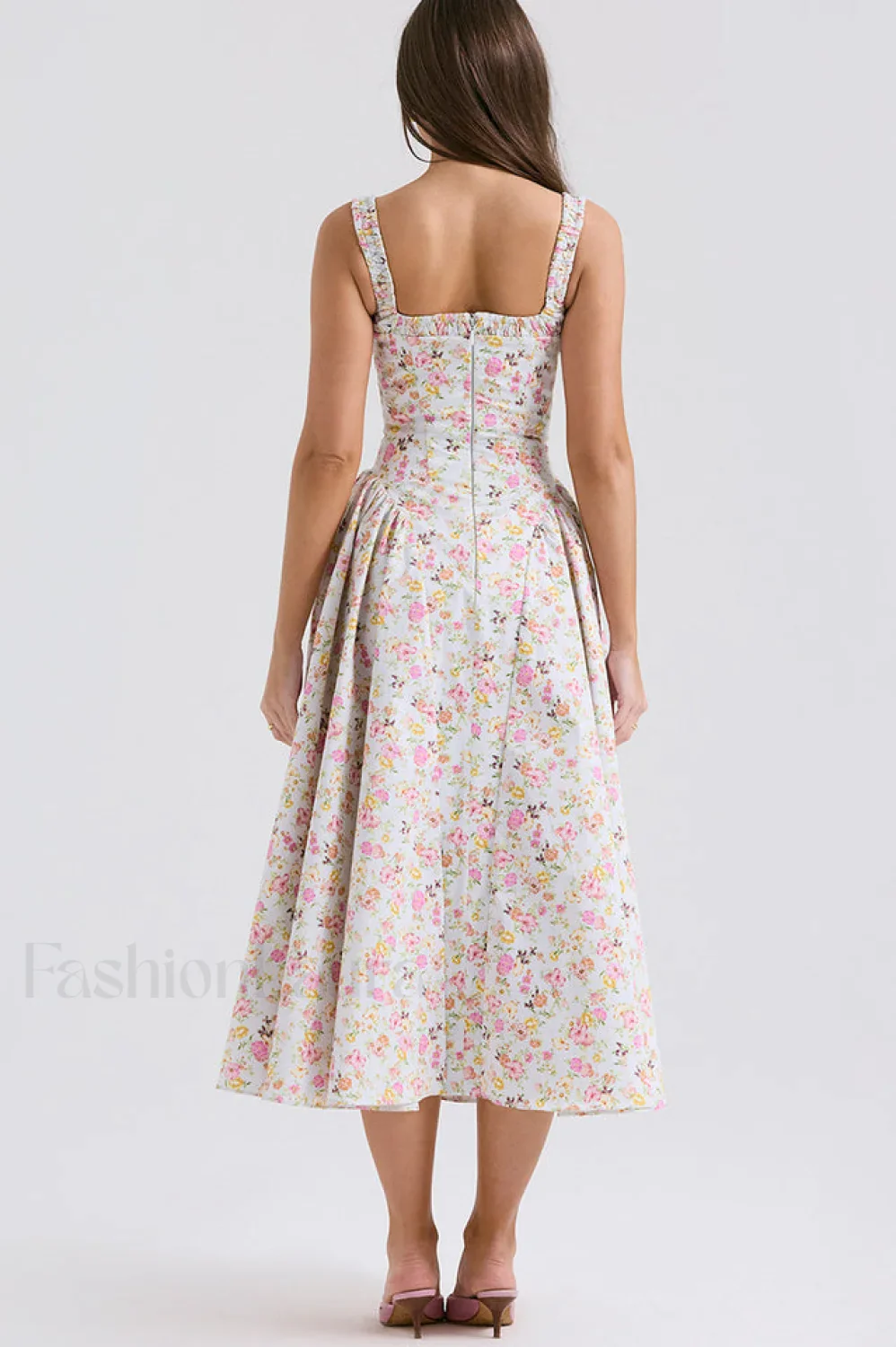 Dorothy White Stylish Rosebud Print Sundress - Image 6