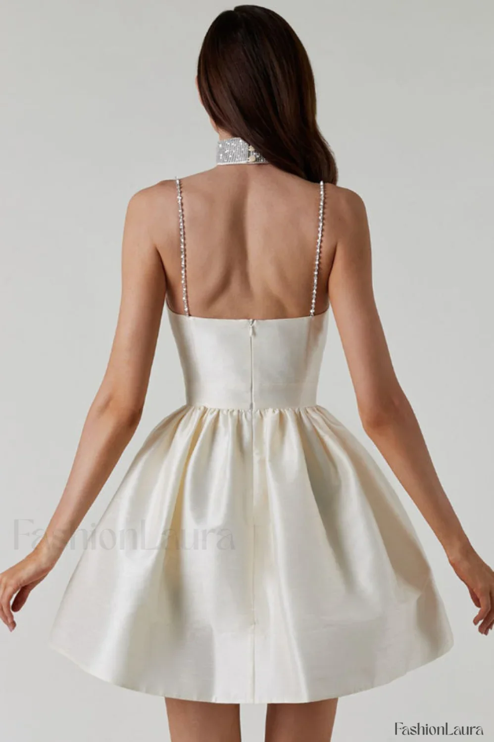Diamond Elegant Suspender Mini Dress - Image 35