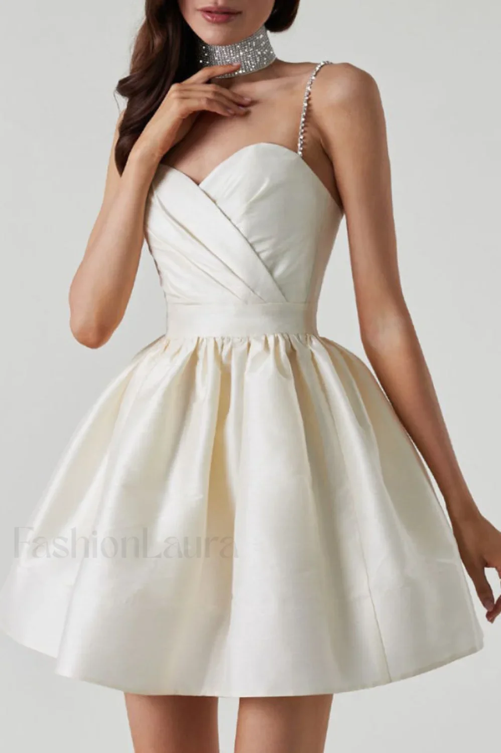 Diamond Elegant Suspender Mini Dress - Image 4
