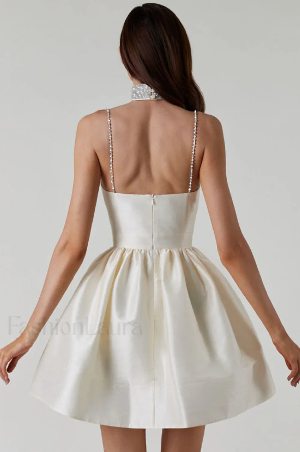 Diamond Elegant Suspender Mini Dress - Image 5