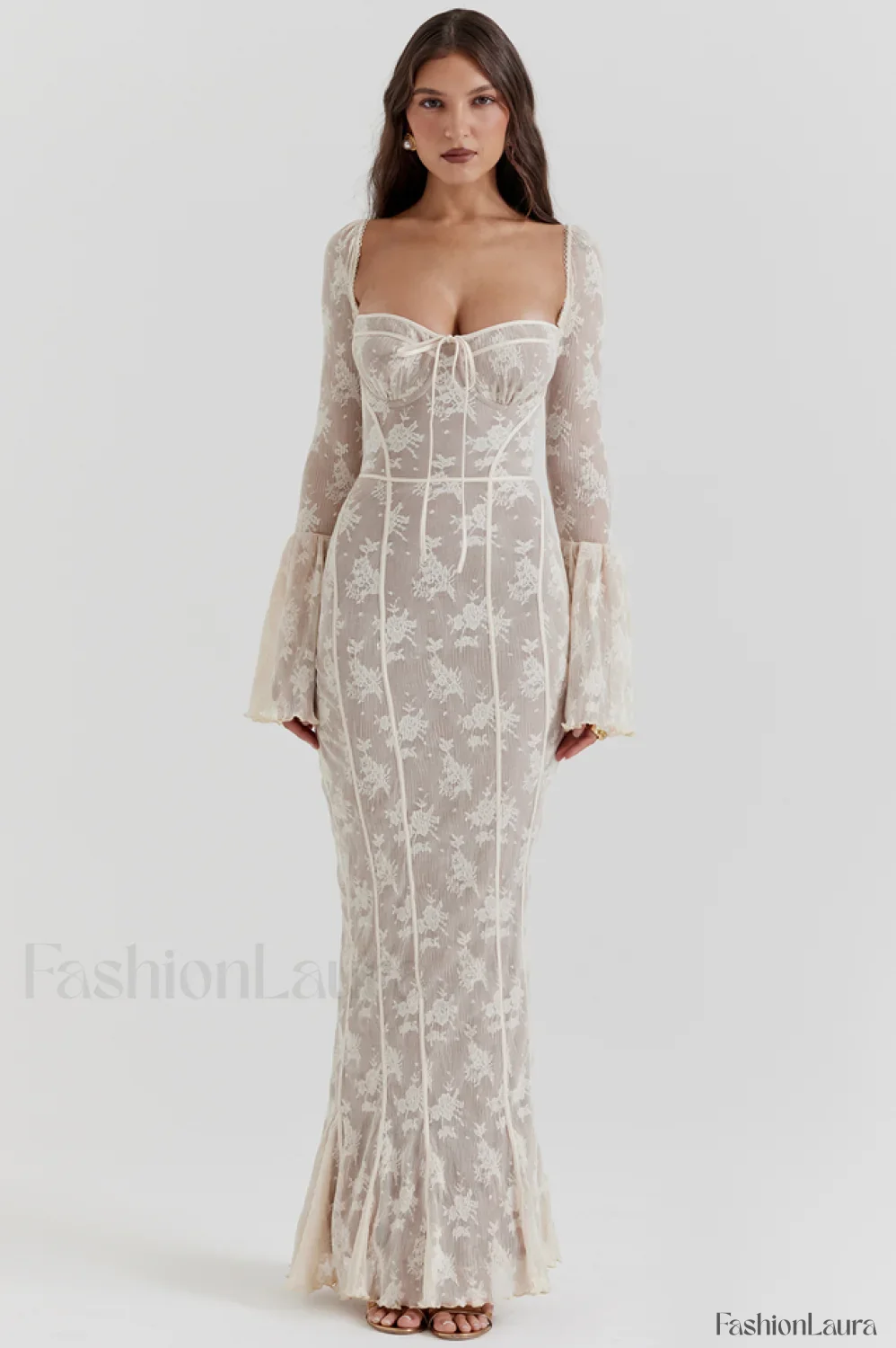 Delilah Vintage Cream Charming Lace Maxi Dress - Image 20