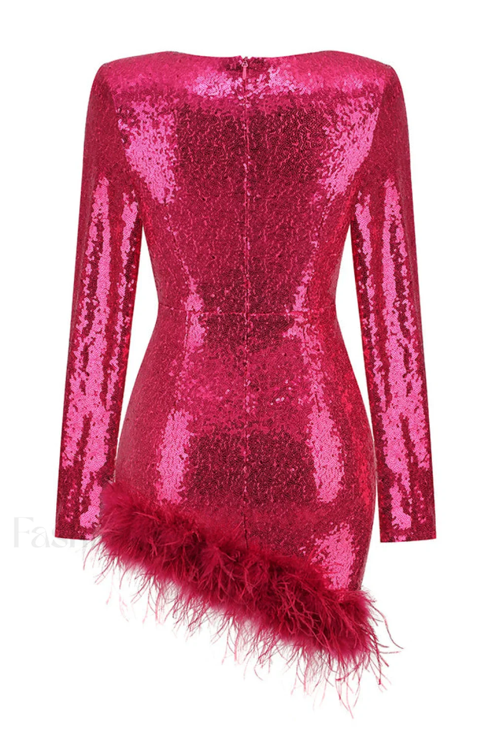Daria Sequin Stylish Feather Mini Dress - Image 34