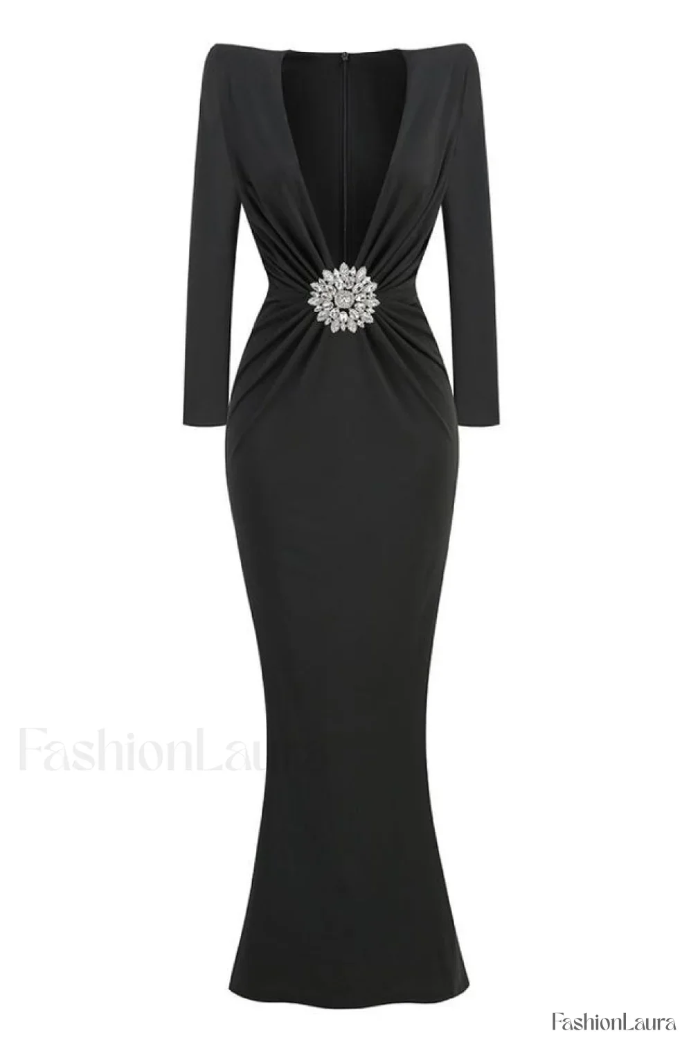 Cutout Crepe Stylish V-Neck Dress - Image 9