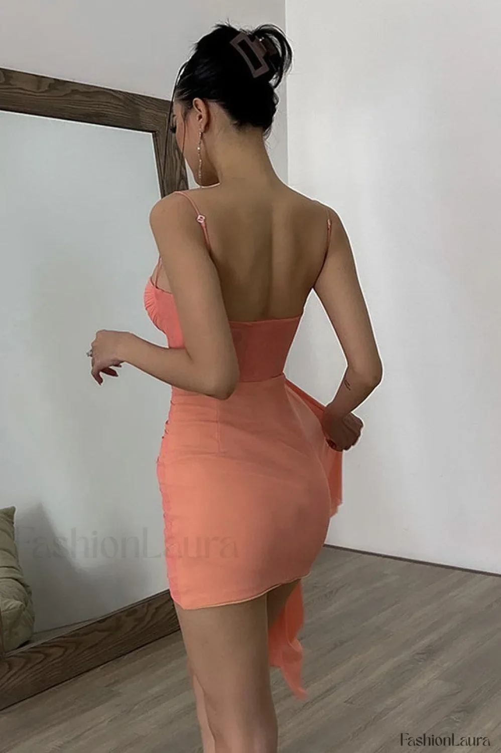 Corset Gathered Stylish Mesh Mini Dress - Image 15