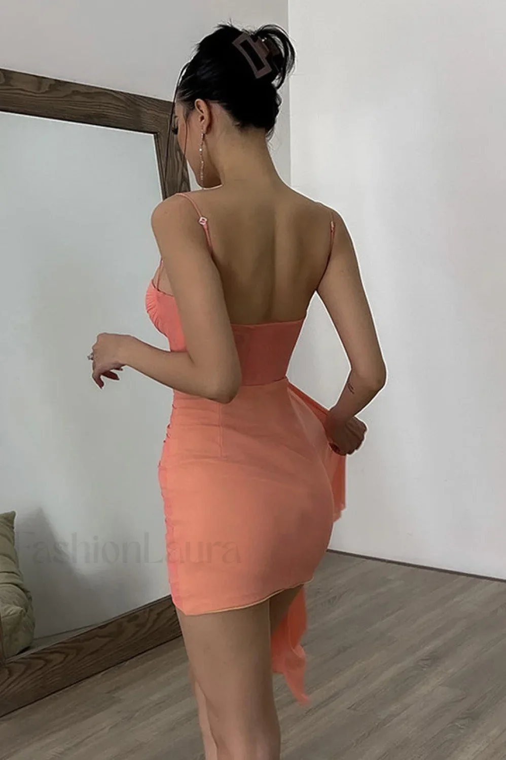 Corset Gathered Stylish Mesh Mini Dress - Image 6