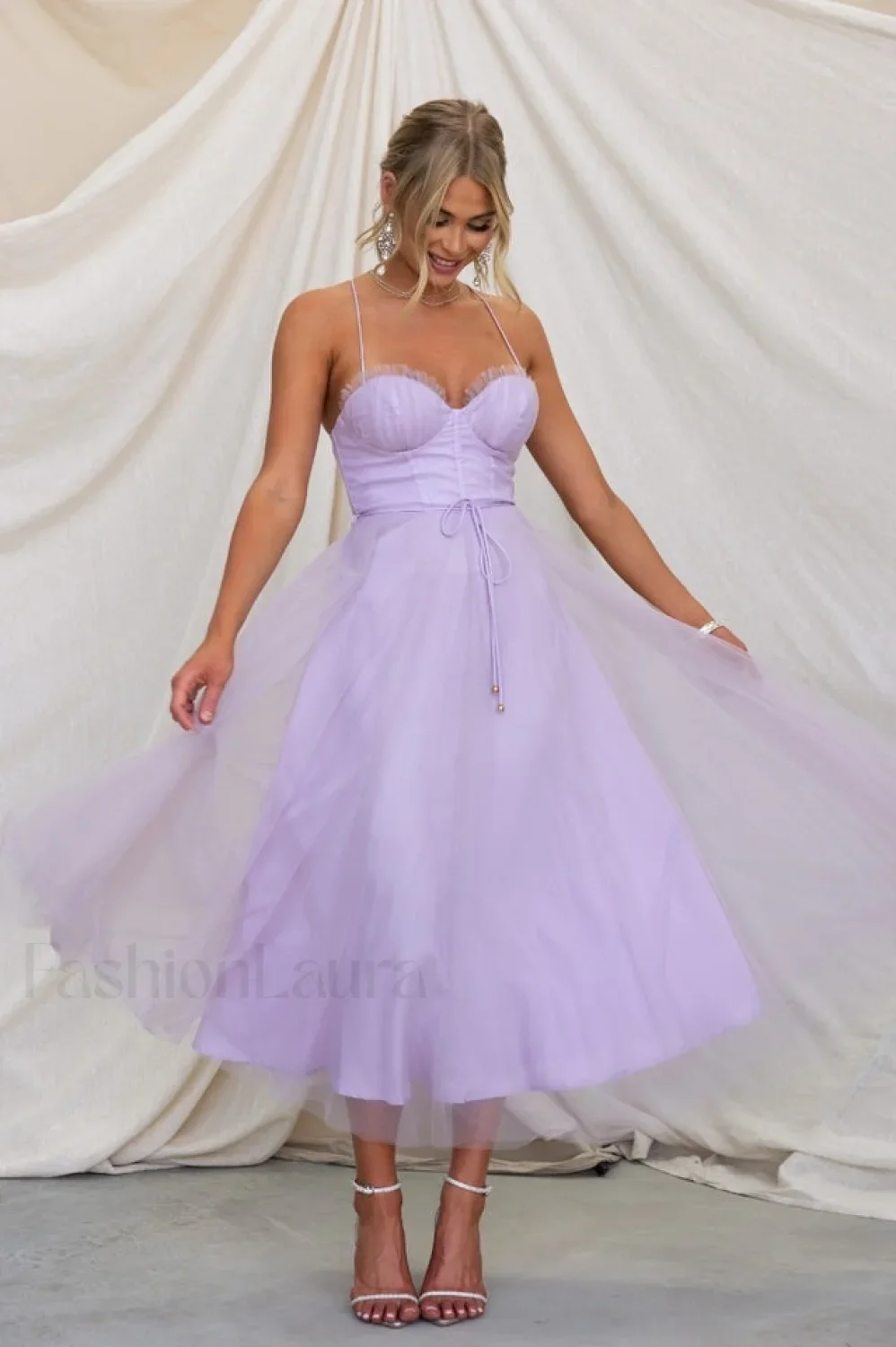 Cindy Tulle Stylish Midi Dress - Image 10