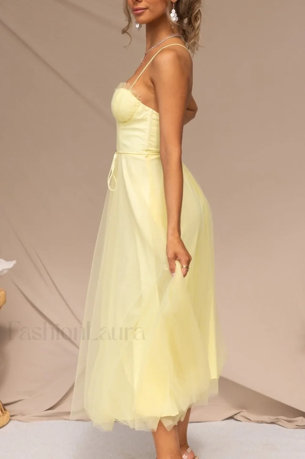 Cindy Tulle Stylish Midi Dress - Image 35
