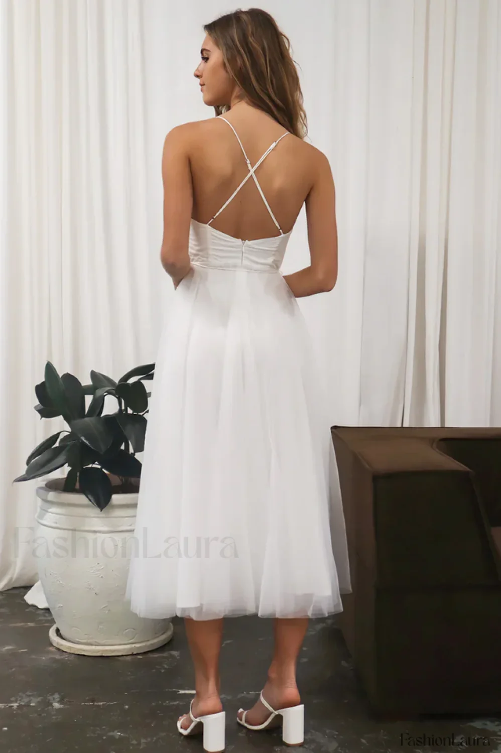 Cindy Tulle Stylish Midi Dress - Image 53