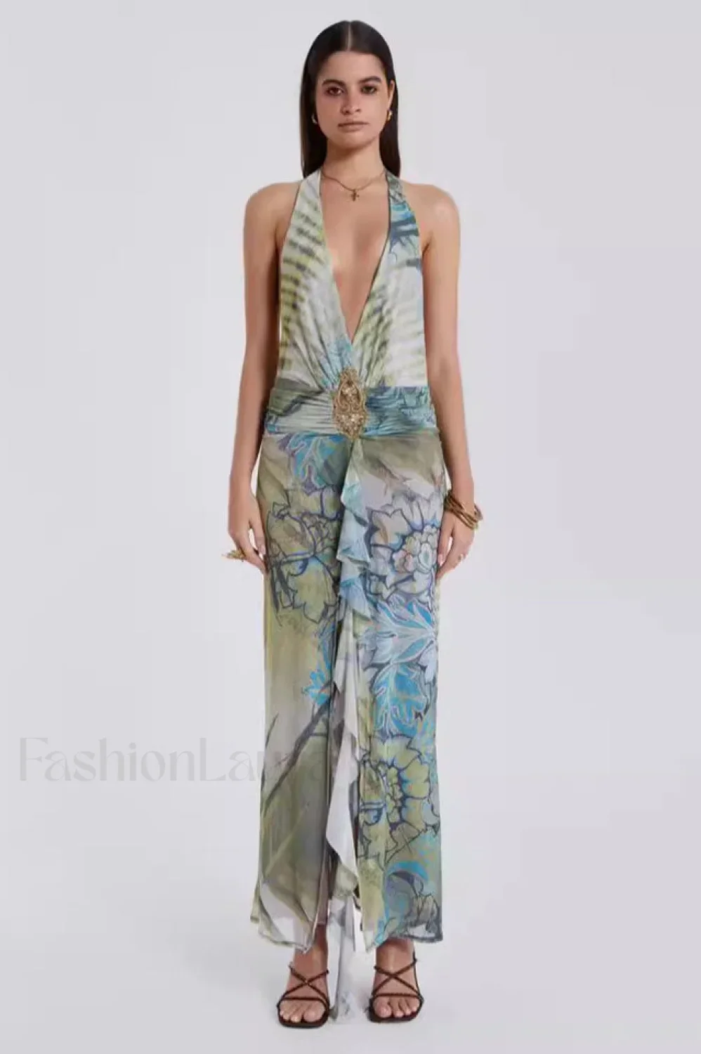 Cindy Plunge Stylish Maxi Dress - Image 7