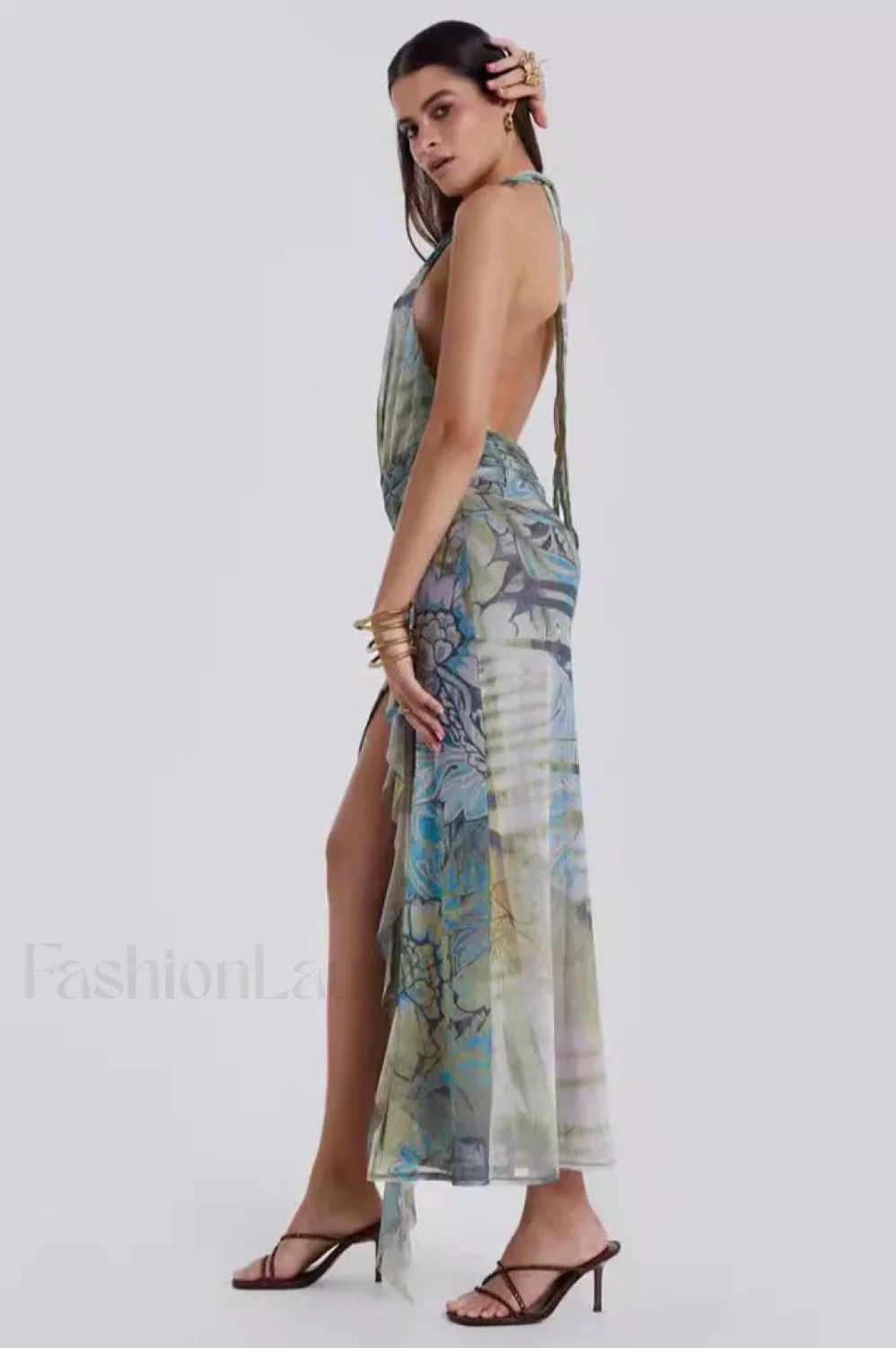 Cindy Plunge Stylish Maxi Dress - Image 9