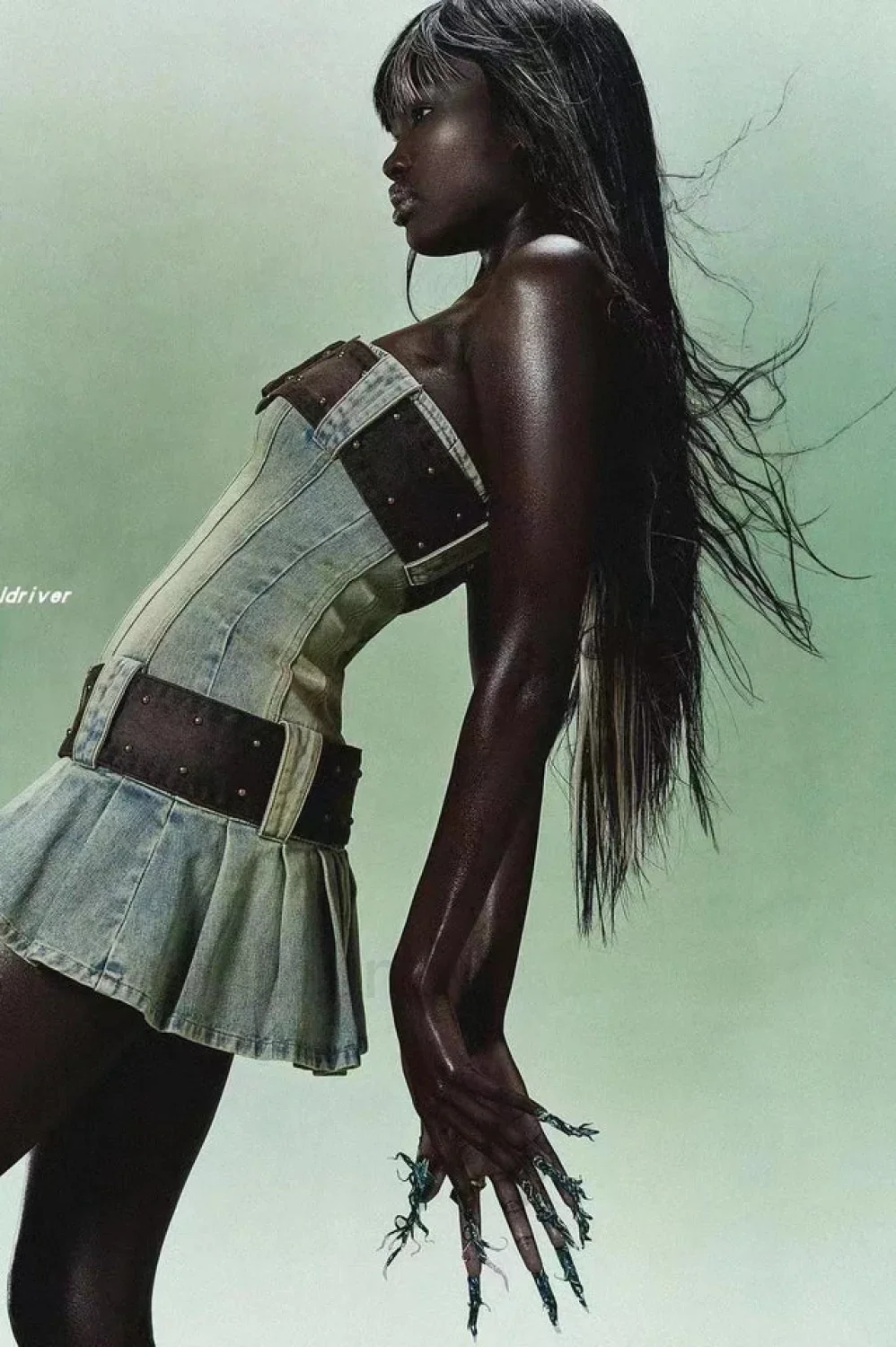 Chelsea Denim Stylish Kilt Mini Dress - Image 22
