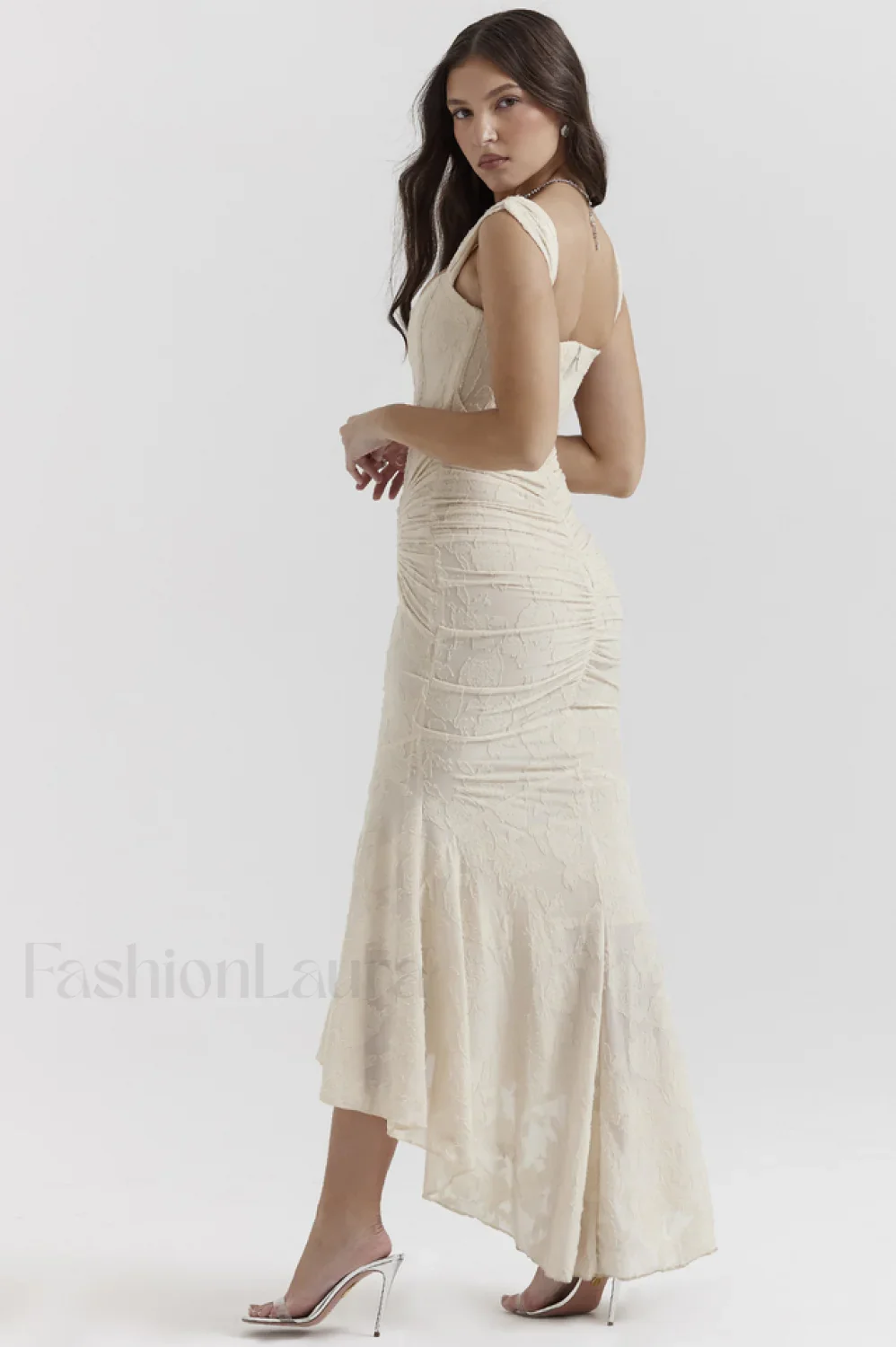 Cesca Retro Cream Charming White Floral Maxi Dress - Image 28
