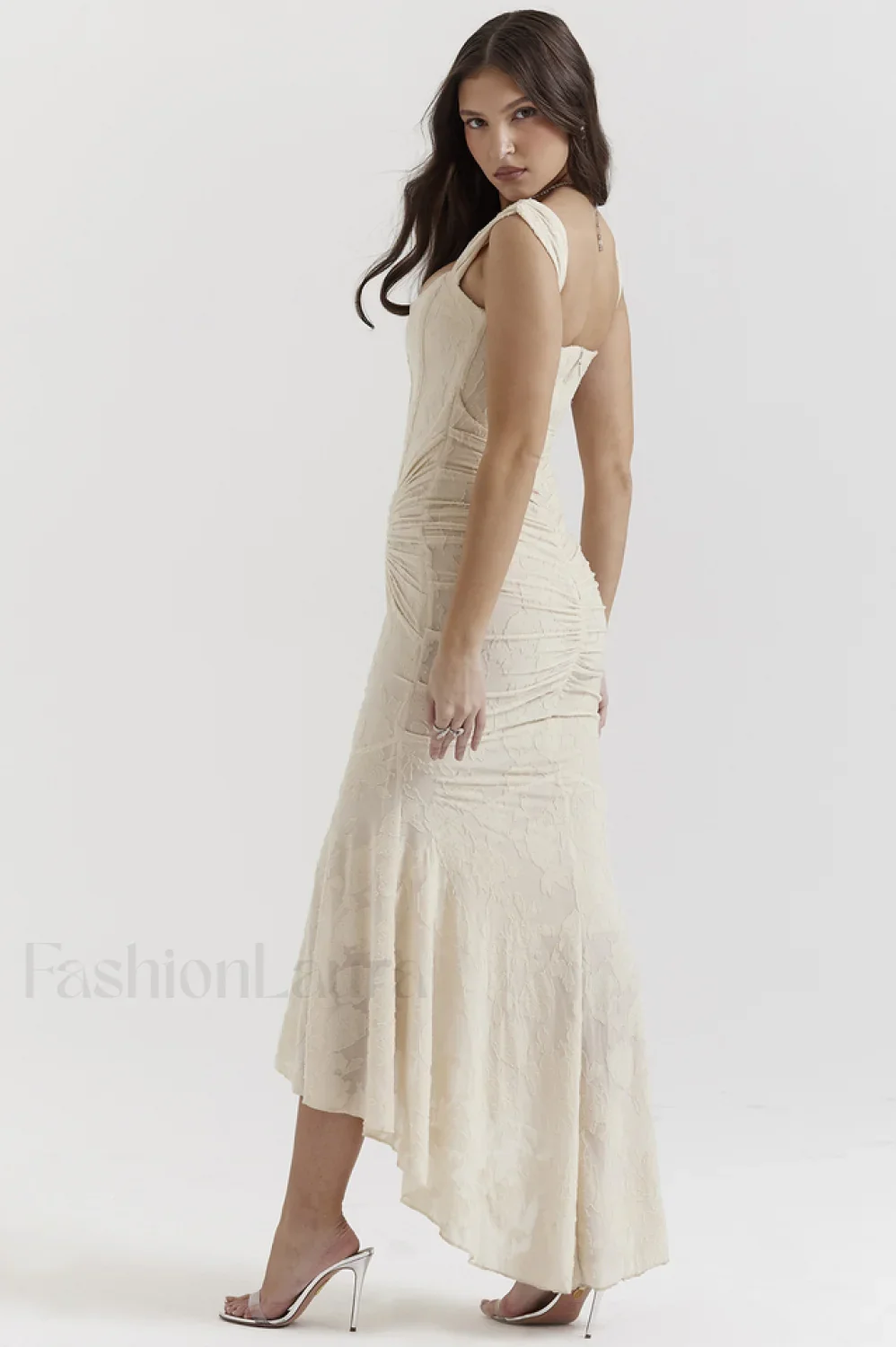 Cesca Retro Cream Charming White Floral Maxi Dress - Image 29