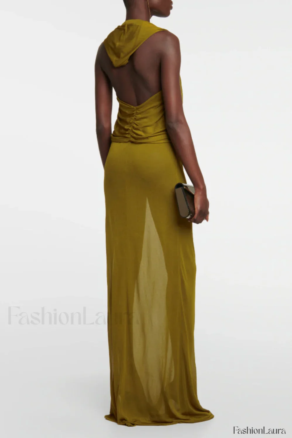Carleigh Ruche Maxi Charming Dress With Headscarf - Image 51