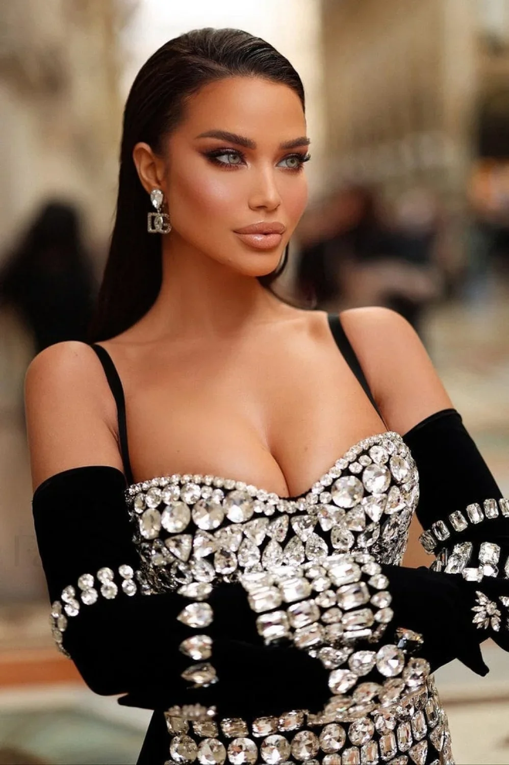 Brisbane Rhinestones Stylish Embellished Mini Dress - Image 5
