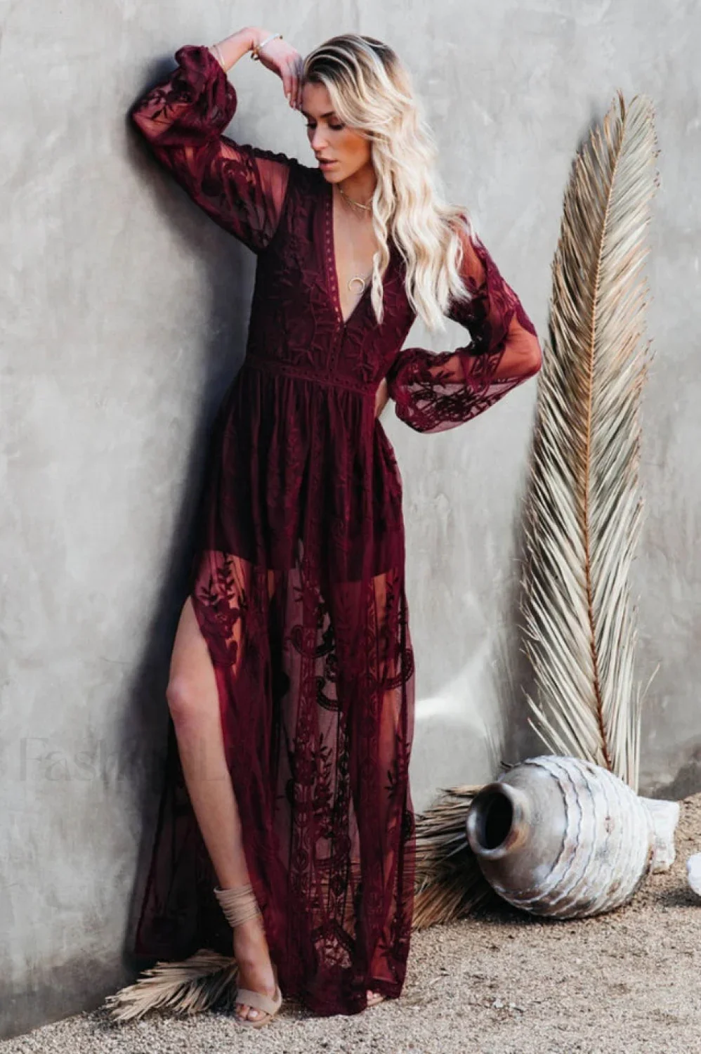 Boho Lace Stylish Maxi Dress - Image 11