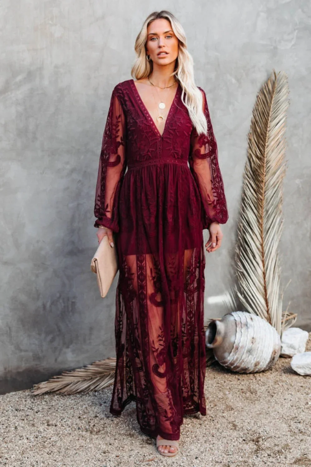 Boho Lace Stylish Maxi Dress - Image 22