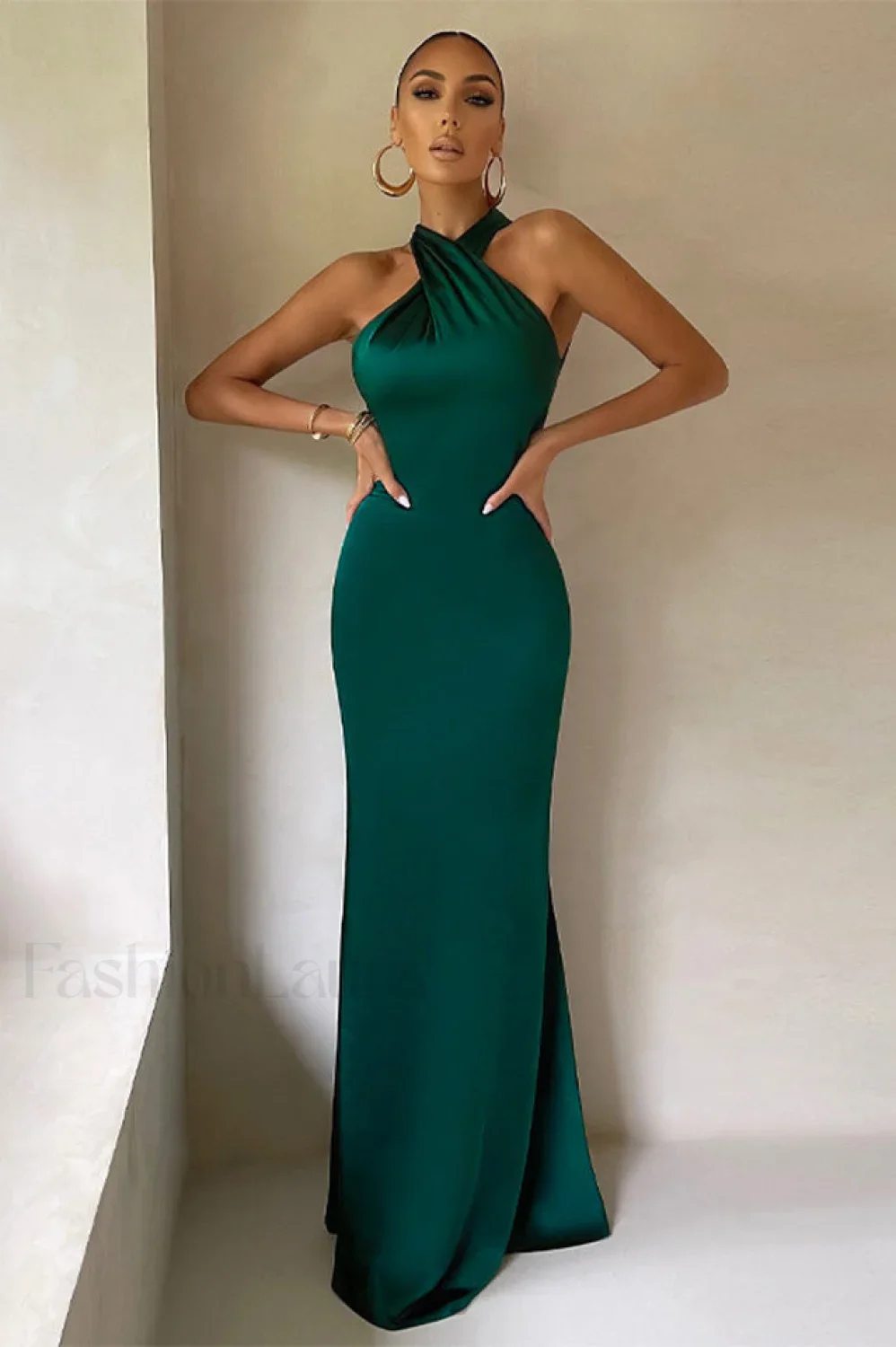 Bianca Cross Over Charming Halter Neck Dress - Image 20