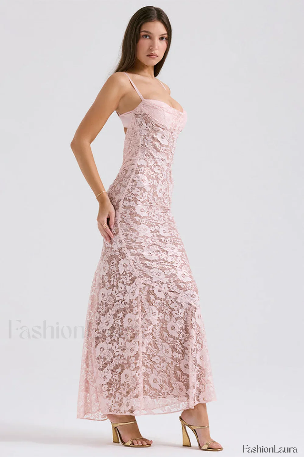 Azzurra Ice Stylish Blue Lace Dress - Image 24