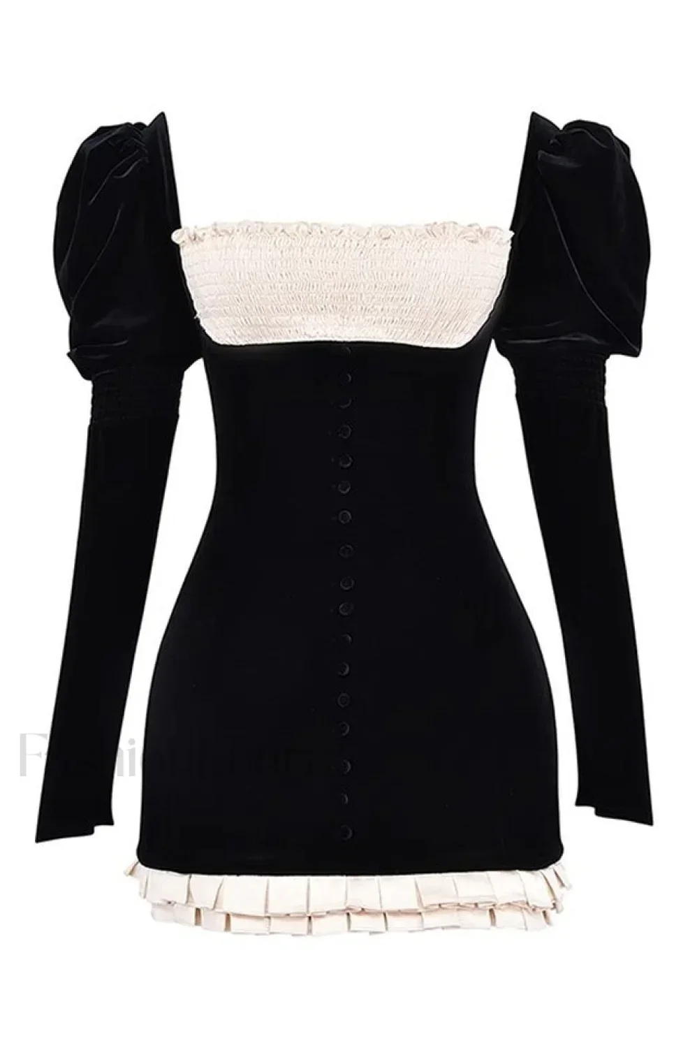 Azaria Black Stylish Vintage Dress - Image 8