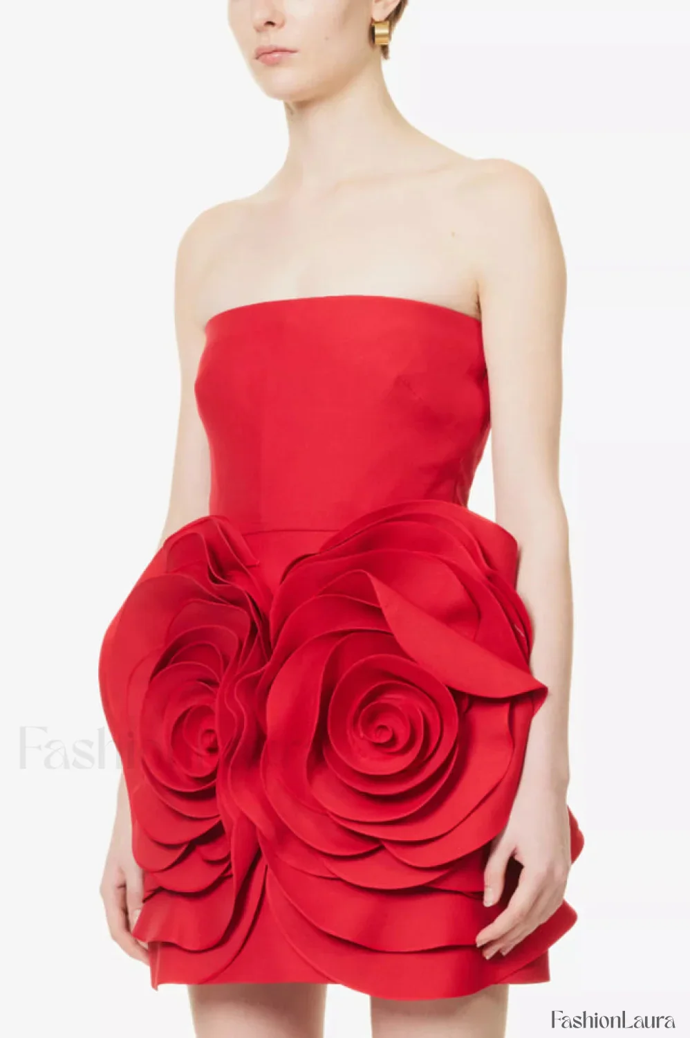 Ayat Strapless Stylish Flower Mini Dress - Image 15