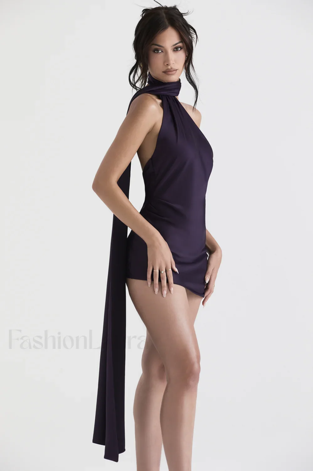 Asymmetric Wrap Stylish Neck Dress - Image 14
