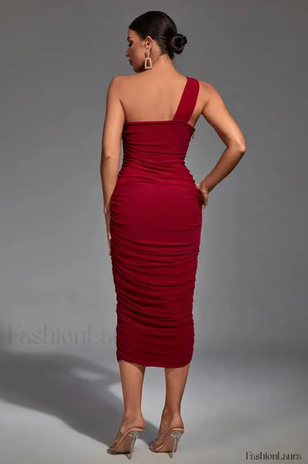 Asymmetric Cutout Stylish Midi Dress - Image 37