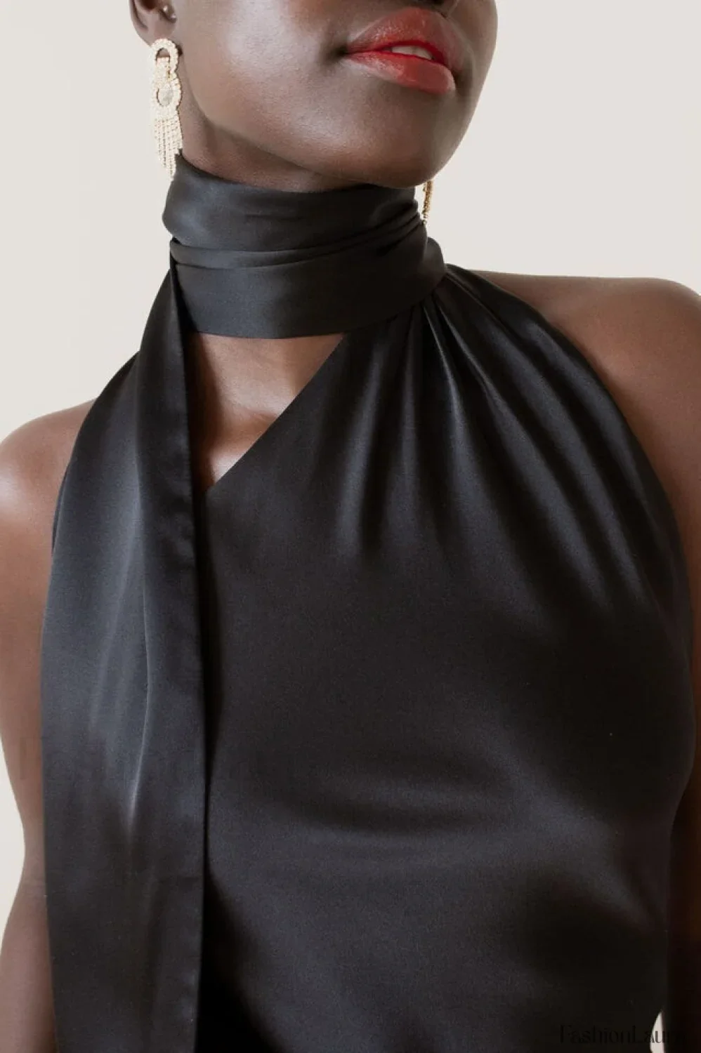Astrella Neck Wrap Charming Midi A-Line Dress - Image 11