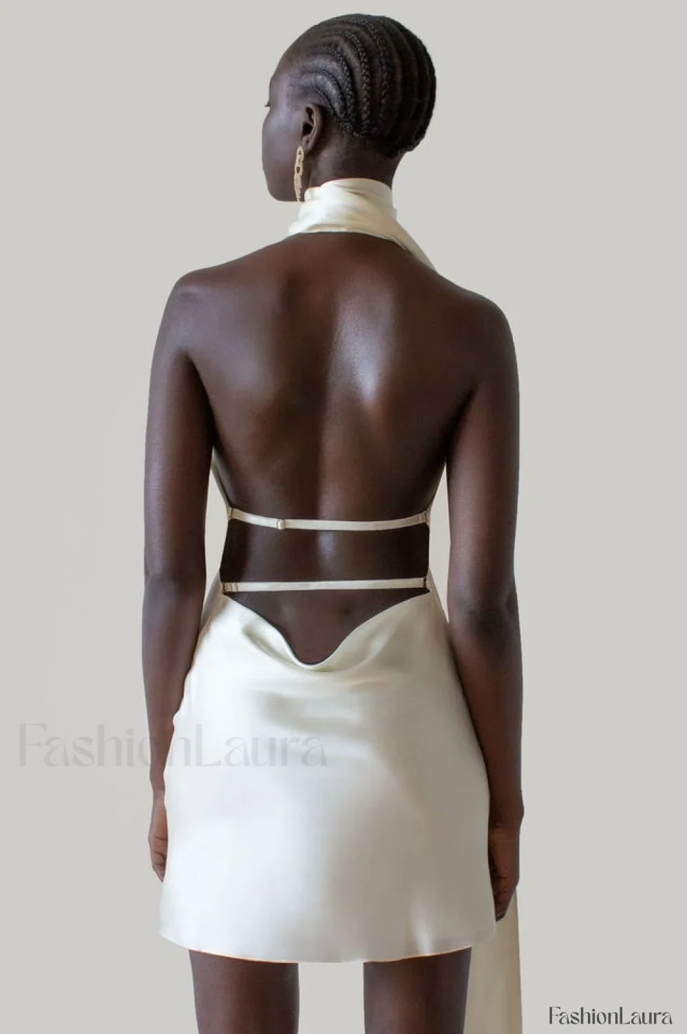 Astrella Neck Wrap Charming Midi A-Line Dress - Image 16