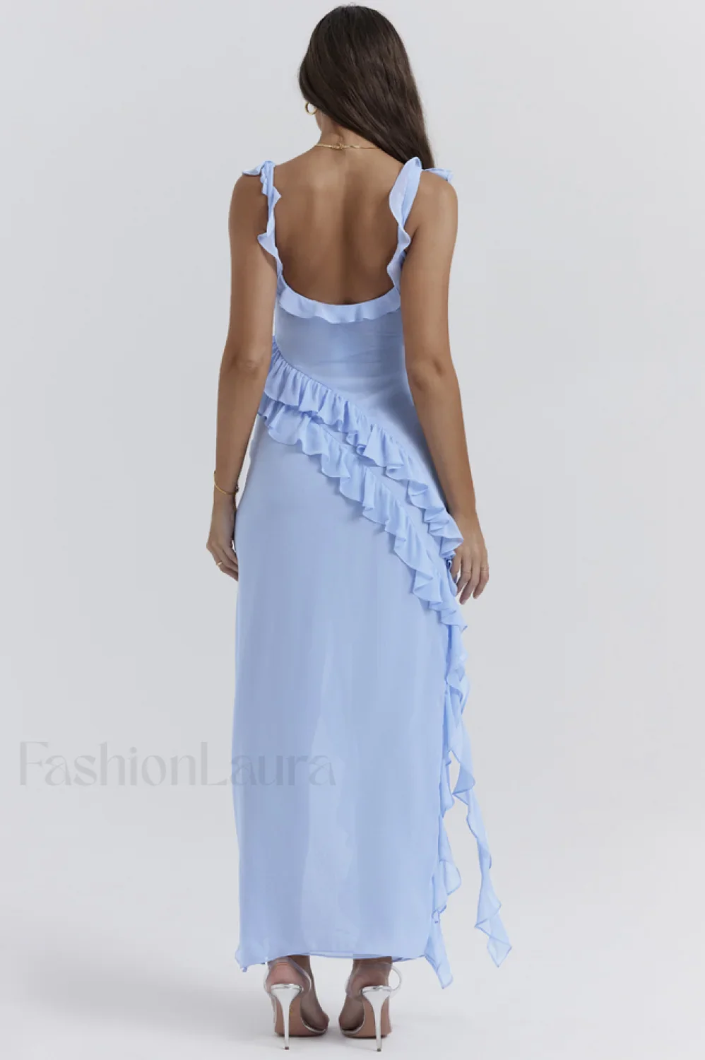 Ariela Soft Blue Charming Ruffle Maxi Dress - Image 6