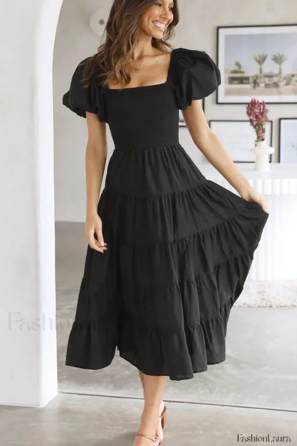Anne Elegant Tiered Dress - Image 47
