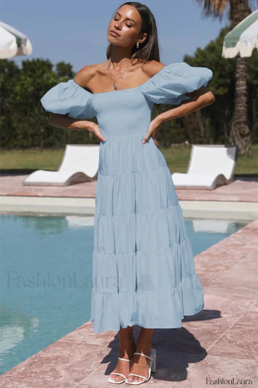Anne Elegant Tiered Dress - Image 53