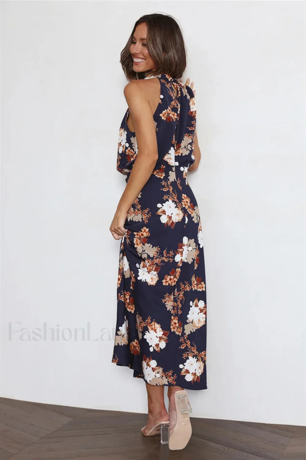 Anabelle Halter Stylish Neck Midi Dress - Image 31
