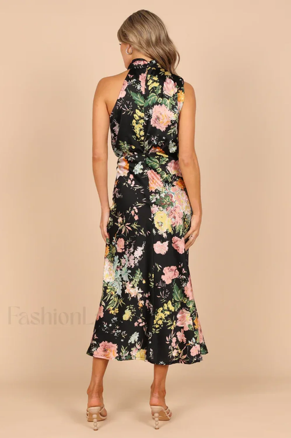 Anabelle Halter Stylish Neck Midi Dress - Image 35