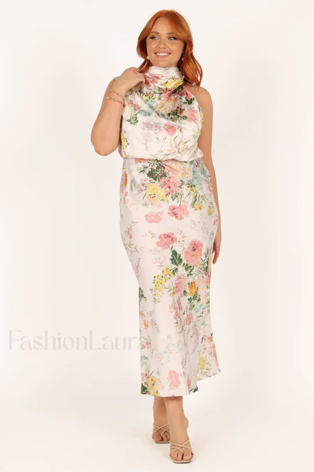 Anabelle Halter Stylish Neck Midi Dress - Image 43